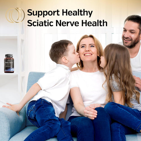 Premium Sciatic Nerve Support Formula, Sciatic Nerve Supplement with Benfotaimine & Turmeric Curcumin (60 Capsules)