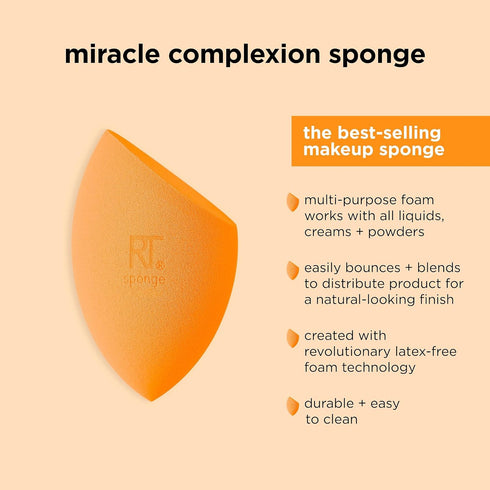 Real Techniques Miracle Complexion Sponge + Concealer Sponge Duo, Makeup Blending Sponges, 2 Count