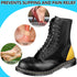 4 Pair Leather Heel Pads, Heel Grips Liner Cushions for Pain Relief, Inserts for Loose Shoes (Black)