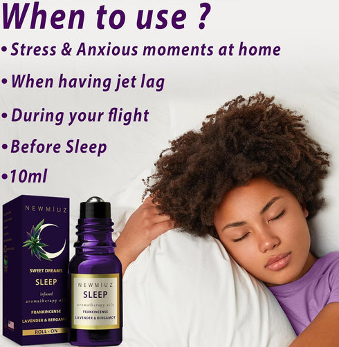 Sleep Well Roll On Essential Oil Anti Stress Calming Aromatherapy Stick Blend Lavender Bergamot Frankincense Destress