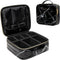 Makeup Train Case, Travel Cosmetic Organizer Bag with Adjustable Dividers for Brushes and Toiletries (1, Marble, Small)