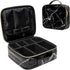 Makeup Train Case, Travel Cosmetic Organizer Bag with Adjustable Dividers for Brushes and Toiletries (1, Marble, Small)