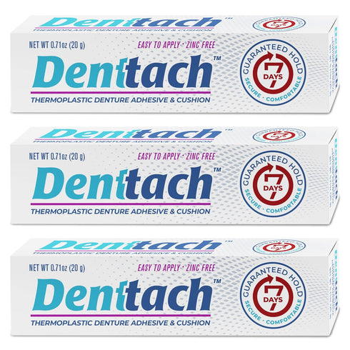 Denture Adhesive, Thermoplastic, Comfortable Fit for up to 7 Days, Zero Glue, Zinc Free, Pack of 3