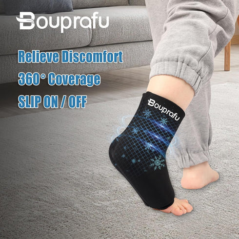 Ankle Ice Pack Wrap for Swelling Compression Freeze Sleeve for Injuries, Plantar Fasciitis, Achilles Relief