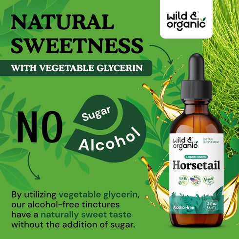 Horsetail Horsetail 2 oz Wild & Organic Extract Drops - Hair Skin Nails Support - Liquid Supplement - Herb Powder Based