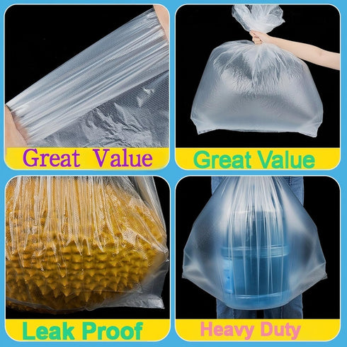 Uieogio 16-25 32 36 Inch, 100 Count bags,80cm 90cm Heavy-Duty Trash Bags, Gallon, x Flat-opening garbage bags
