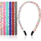 MTLEE 6 Pieces Beaded Headbands, Sparkly Crystal Hair Hoop Hairbands for Women Girls Kids