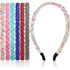 MTLEE 6 Pieces Beaded Headbands, Sparkly Crystal Hair Hoop Hairbands for Women Girls Kids
