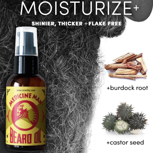 Medicine Man's Anti-itch Beard Oil, 2 FL OZ, 100% Natural & Organic Leave-In Conditioner for Men