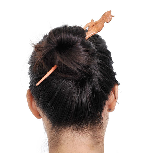 Marycrafts Cat Wooden Hair Stick, Hair Fork for Buns, Women Long Hair
