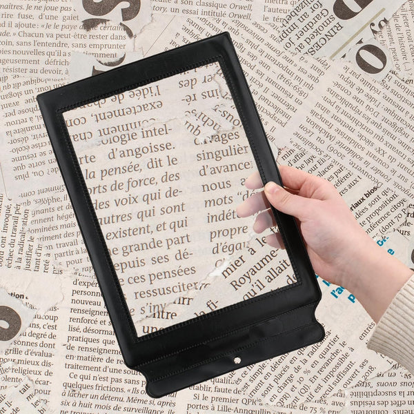 XLIUAX 5X Full Page Magnifier for Reading, Handheld Full Book Page Magnifier Glass