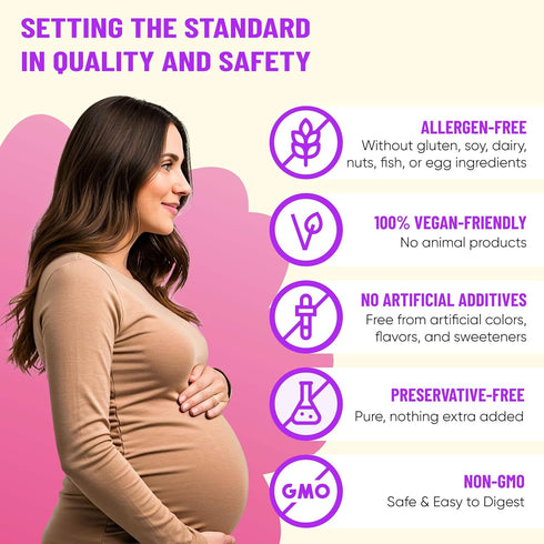 Mama's Select Prenatal Vitamins with Vegan DHA Fish-Free, No Fish Burps, Allergen-Free, MTHFR Support, Methylated
