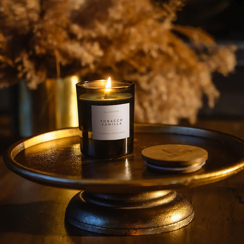Set 3 (5.6oz) of Three Scented Candles for Men | Masculine scents of Bergamot & Sandalwood. Leather & Mahogany, Tobacco