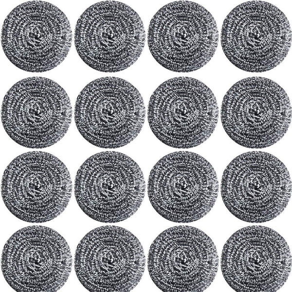 16 PCS Stainless Steel Sponges Scrubbers, Density Metal Scouring Pads for Pot Pan Dish Wash Cleaning