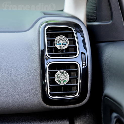 Framendino, 2 Pack 30mm Car Diffuser Vent Clips, Life Tree Diffuser with 20 Pack Shiny Felt Pads