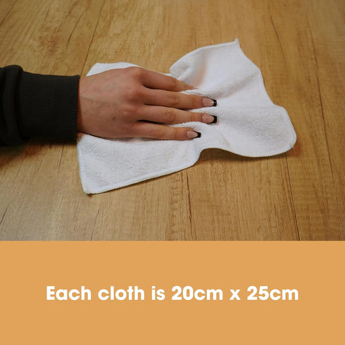 Pack 4 Furniture Clinic of Microfiber Cloths Lint Free - White Cleaning Cloths - Reusable and Washable