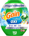 Gain flings Ultra Oxi Laundry Detergent Pacs - 112 Count, Waterfall Delight Scent, 3-in-1, HE Compatible