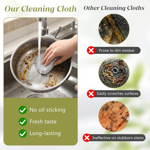 Thinp 8 Pcs Multipurpose Wire Dishwashing Rags for Wet and Dry, Double Side Non Scratch Wire Dishcloth Reusable Metal