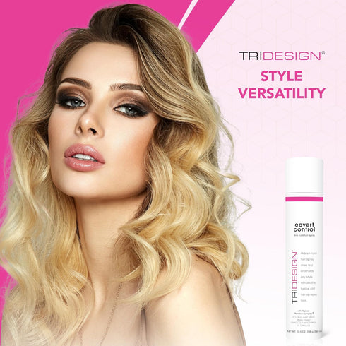 TRI Design Covert Control Hairspray 10.5 Oz | Aerosol Strong Hold Hairspray for Women & Men | Fast-Drying Hair Setting