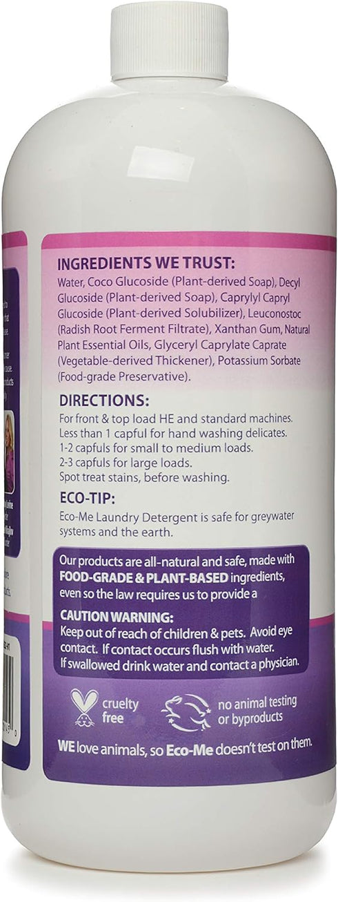 Eco Me Natural Non-Toxic Liquid Laundry Detergent, Lavender Blossom Scent, 32 Ounce