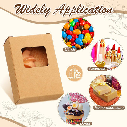 Outus 100 Packaging 3.5 2.6 1.2 Inch Pcs Soap Boxes Bulk Soap Boxes for Homemade with Window Mini Kraft Paper Container