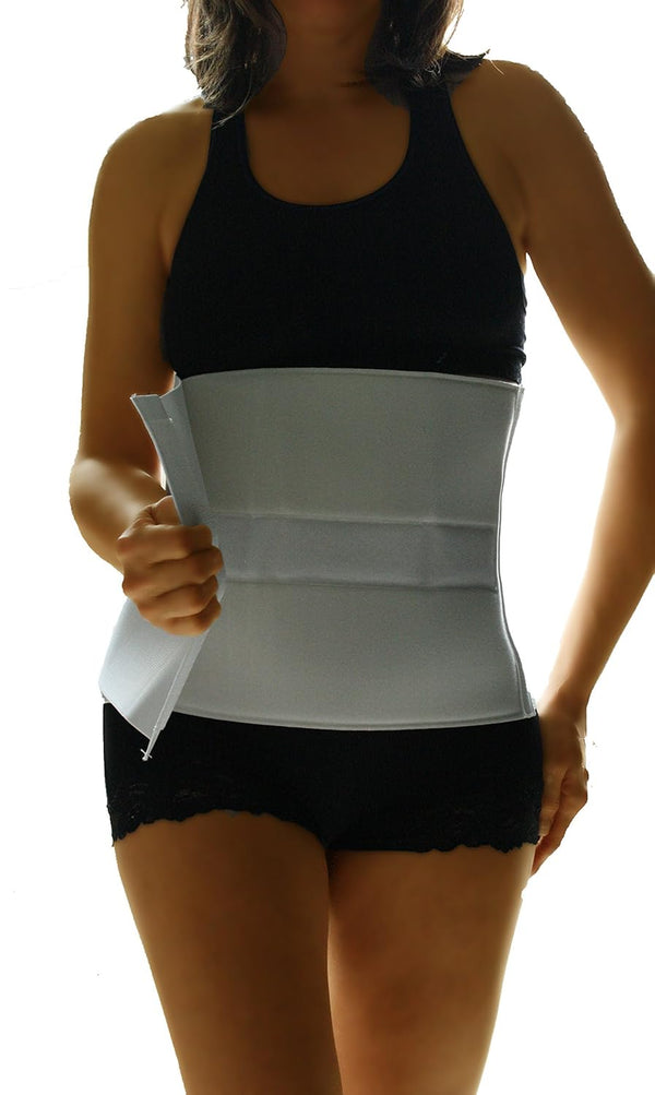 Abdominal Binder for Men and Women, Postpartum Wrap, Surgical Binder, Hernia Support, 12" High, 50"-62" Waist