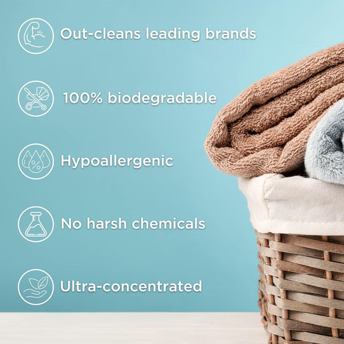 SANZ Hypoallergenic Biodegradable Laundry Detergent, Free and Clear, 64 Loads