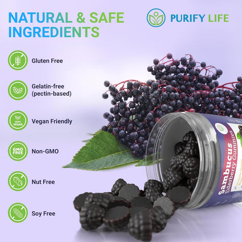 Potent Elderberry Gummies for Kids and Adults, 90ct, Immune System Support
