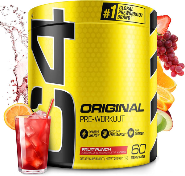 C4 Original Pre Workout Powder Fruit Punch - Sugar Free Energy for Men & Women - 150mg Caffeine + Beta Alanine +