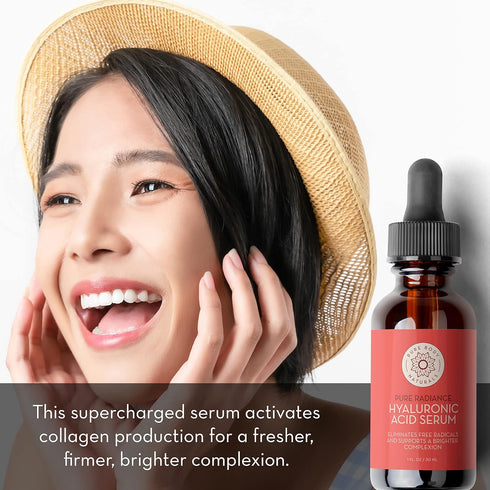 Pure Body Naturals Facial Serum - Hyaluronic Acid, Retinol, Vitamin C, and Vitamin B3 Serum Gift Set for Women