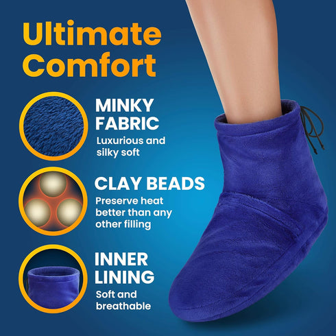 Microwaveable Booties and Feet Warmers - Deep-penetrating heat for relieving foot stiffness, sore muscles and joints