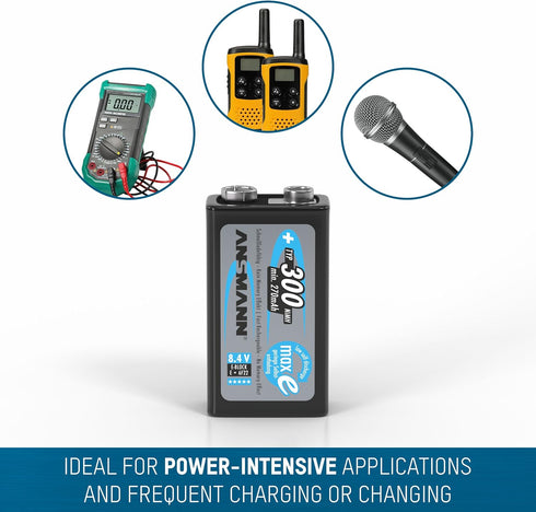 Ansmann 9V 300 mah Rechargeable Batteries