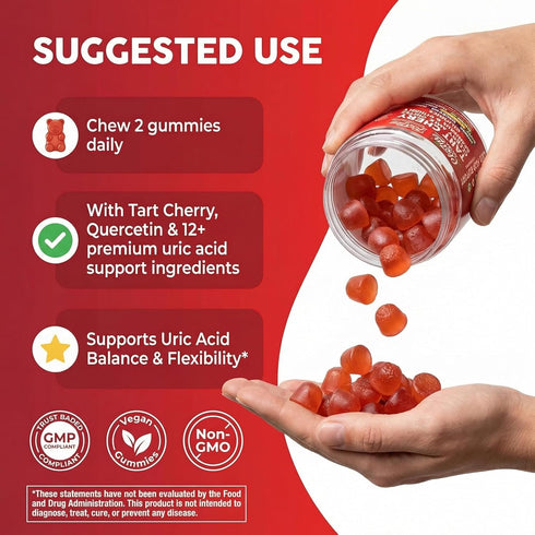 Gummies 60 Gummy Clean Nutra Tart Cherry Uric Acid Flush Celery Milk Thistle Bromelain Vitamin C Magnesium Citrus