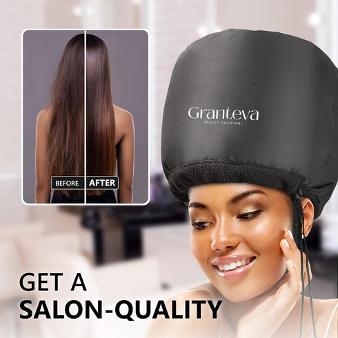 Hooded Hair Dryer Attachment with Integrated Headband, Diffuser Cap for Curly Hair, Speeds Up Drying Time