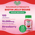 Biotin Jelly Bean Gummy Vitamins, Max Strength Biotin for Hair, Skin and Nails, 10000mcg per Serving, Hair Growth Vitamins for Men and Women, 120 Strawberry Blast Jelly Beans, Kosher