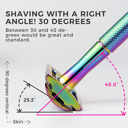 ZOMCHI Double Edge Safety Razor with 5 Blades, Reusable Plastic Free Shaving Razor for Women & Men - Rainbow