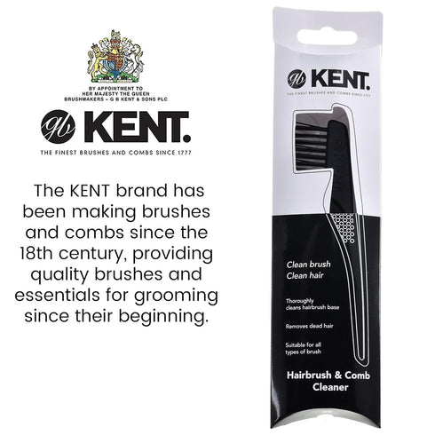 Kent Hair Brush Cleaning Tool, Rake for Removing Hair and Dandruff from Brushes, Combs & Grooming Tools