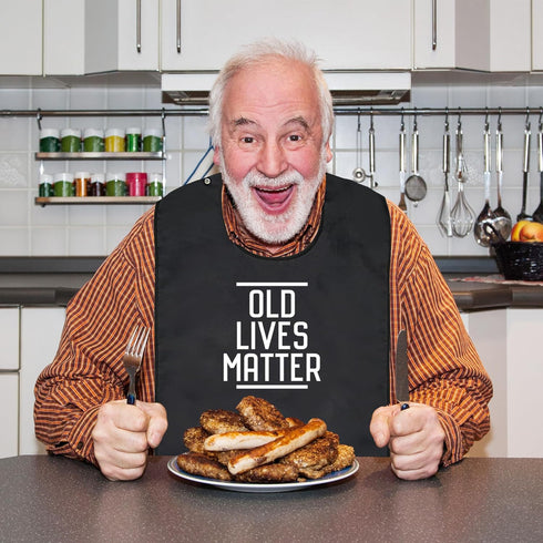 Women(1 Pack) Adult Bibs for Men Washable -Funny Adult Bibs for Eating with Crumb Catcher -Birthday Gag Gifts
