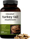 NatureBell Turkey Tail Mushroom Capsules 15,000mg, 240 Count | 25:1 Fruiting Body & Mycelium Extract Supplement