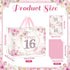 Yoirrat 16 3 16th Sweet Gift Bag with Wrapping Tissue Paper & Greeting Card Large Pink Rose Gold Floral Happy Birthday