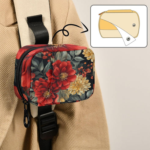 Ollabaky 7 Pill Organizer Watercolor Floral Pattern Travel Pill Cases Bag Portable Pill Container Days Pill Box