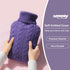 samply Hot Water Bottle with Knitted Cover, 2L for Hot and Cold Compress, Ideal for Menstrual Cramps, Purple