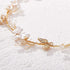 SWEETV Handmade Wedding Headband, Flower-Leaf Bridal Headpieces for Wedding Hair Accessories