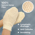 GUARD&MARINE Natural Hemp Shower and Bath Gloves, Washcloth for Body Cleansing and Exfoliation, Set of 2 Mitts