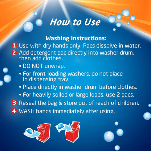 Purex 4-in-1 + OXI Laundry Detergent Pacs, Fresh Morning Burst, 56 Count