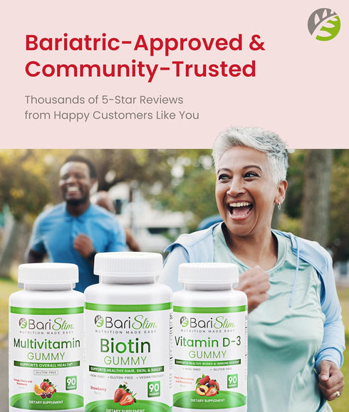 Gummies Gummy Pack 3 90 BariSlim Bariatric Multivitamin - Specially Formulated Vitamin for Patients After Weight Loss