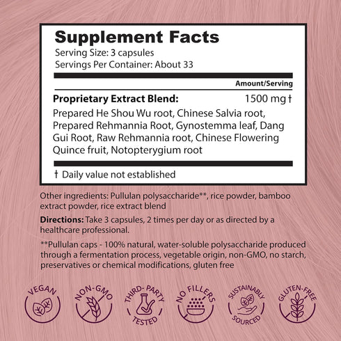 Dragon Herbs Hair and Nails Supplement, All Natural, 100 Capsules