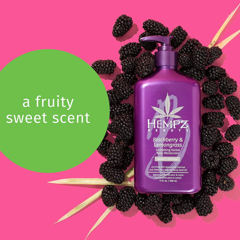 HEMPZ Body Lotion - Blackberry & Lemongrass Daily Moisturizing Cream, Shea Butter Hand and Body Moisturizer (17 oz.)