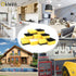 Yellow Multi Use Scrub Sponge, Large Pack of 18, 4.3x2.8x1.4 inches, Black Heavy Duty & White Non Scratch Fiber,