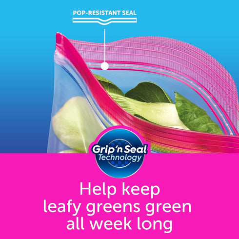 Ziploc Quart Food Storage Bags, 100 Count, Stay Open Design with Stand-Up Bottom